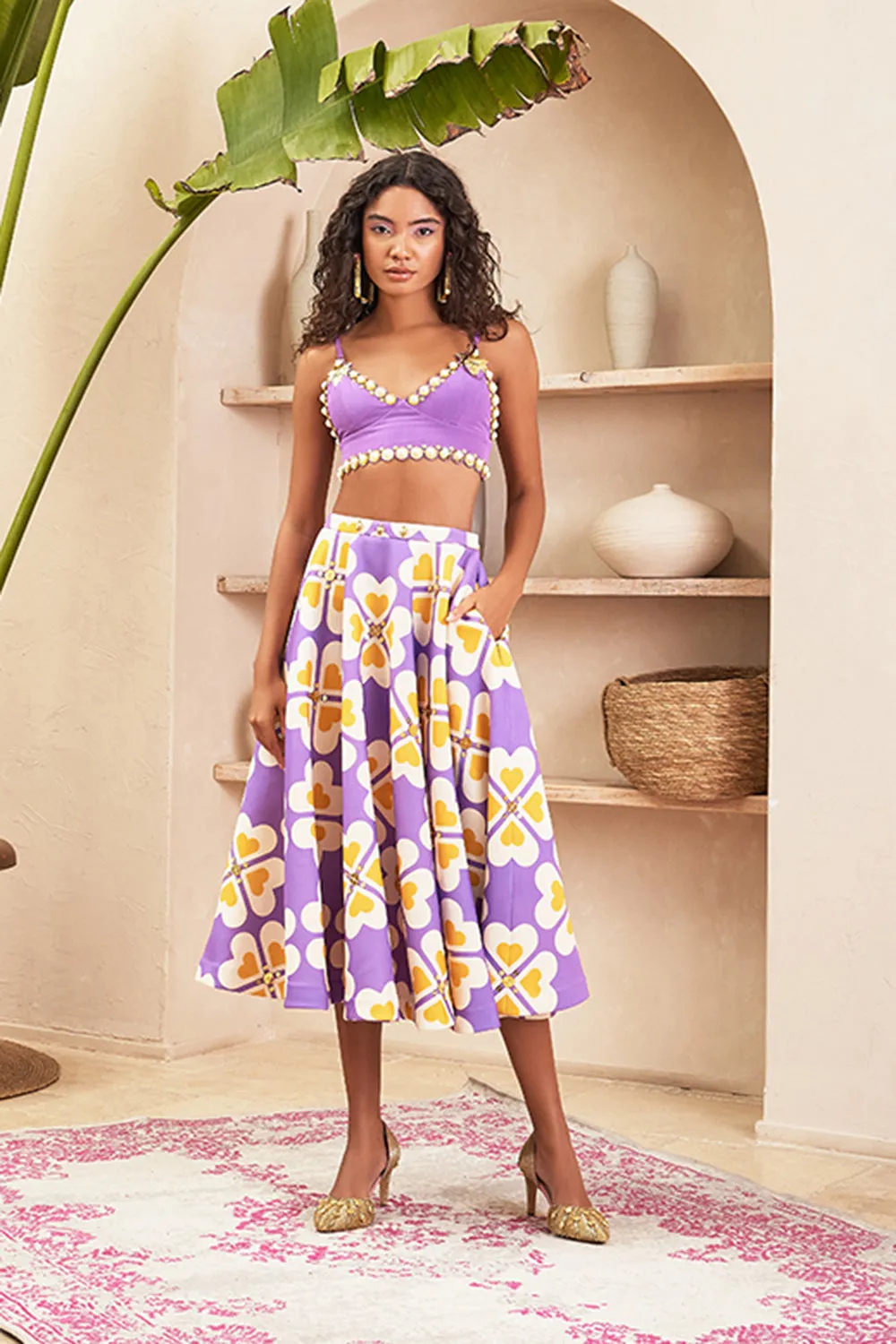 Evelyn Lilac Skirt & Top Set