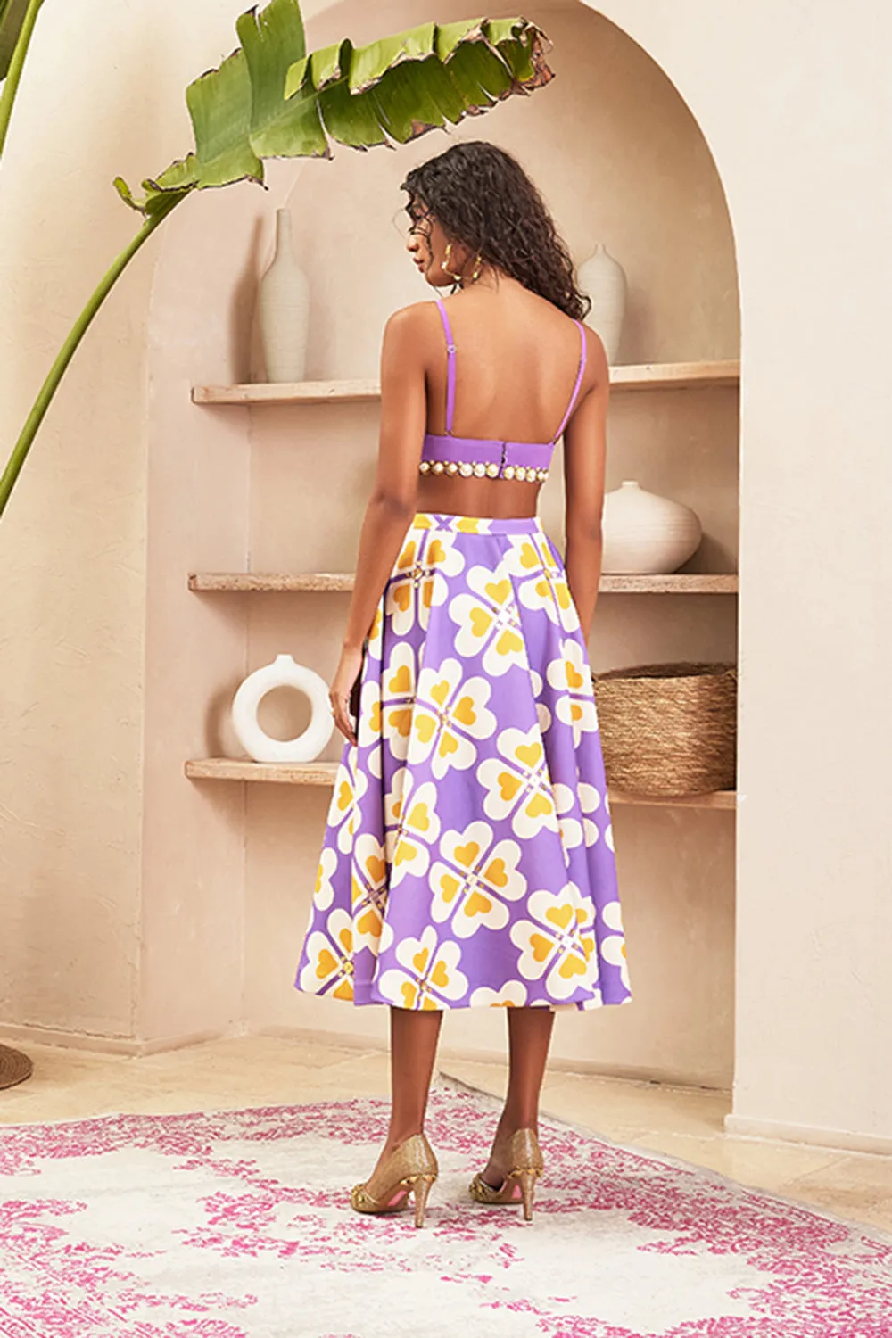 Evelyn Lilac Skirt & Top Set