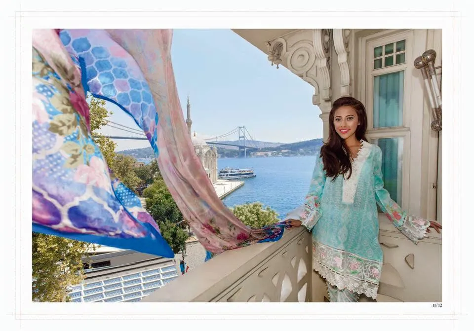 Farah Talib Aziz - A Mediterranean Dream - Chickenkari Voile - Tiffany Blue - 2A