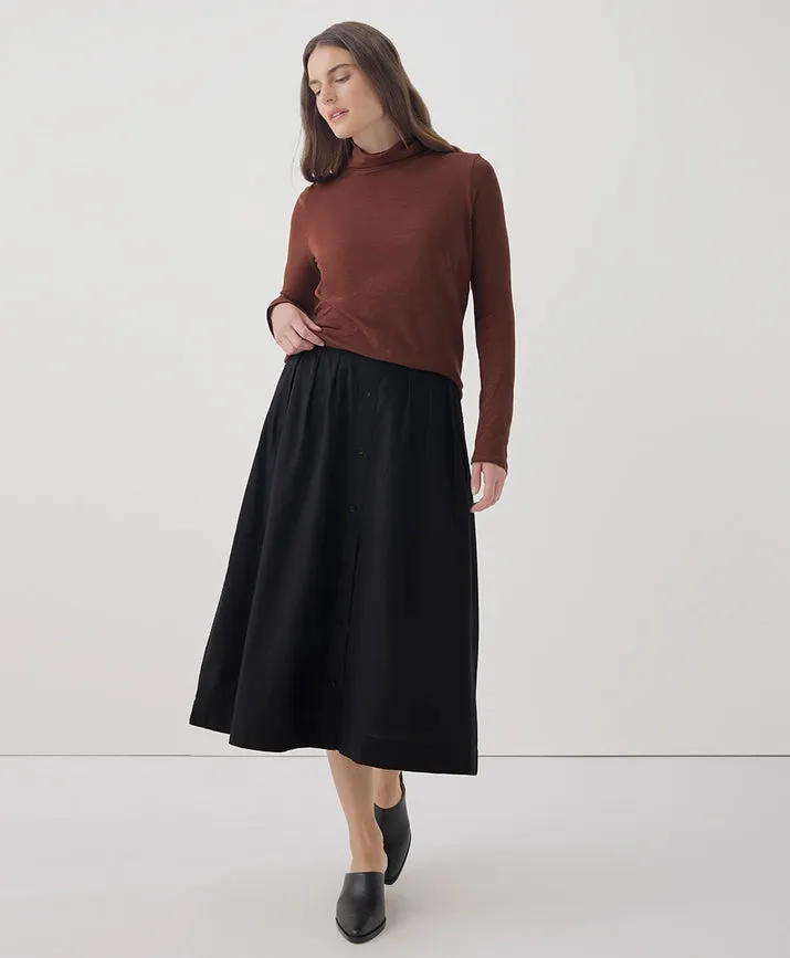 Featherweight Slub Turtleneck - Mahogony