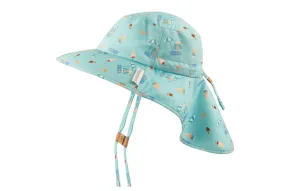 FlapJack Kids UPF50  Sun Hat with Neck Cape - Seaside