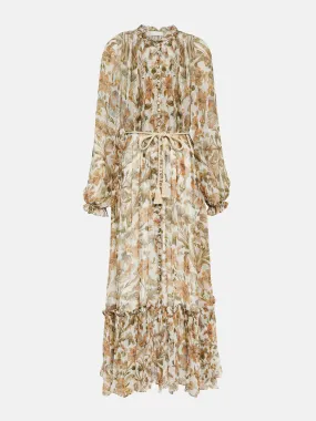 Floral crêpe maxi dress