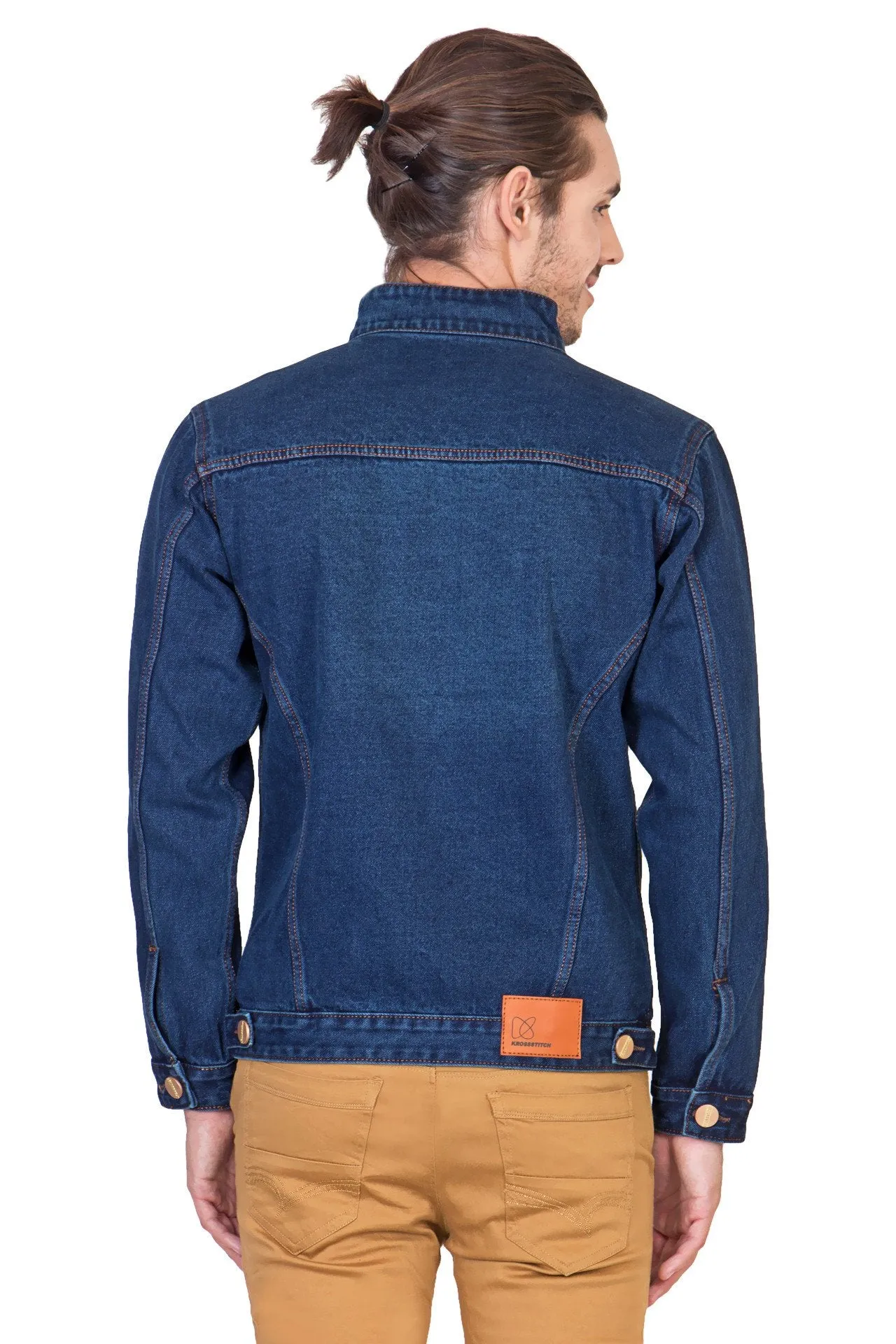 Full Sleeve Blue Men's Denim Jacketwith Zipper