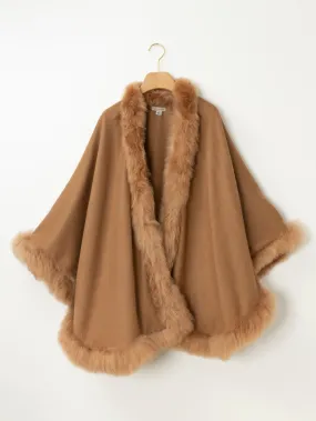 Fur Trim Baby Alpaca Cape