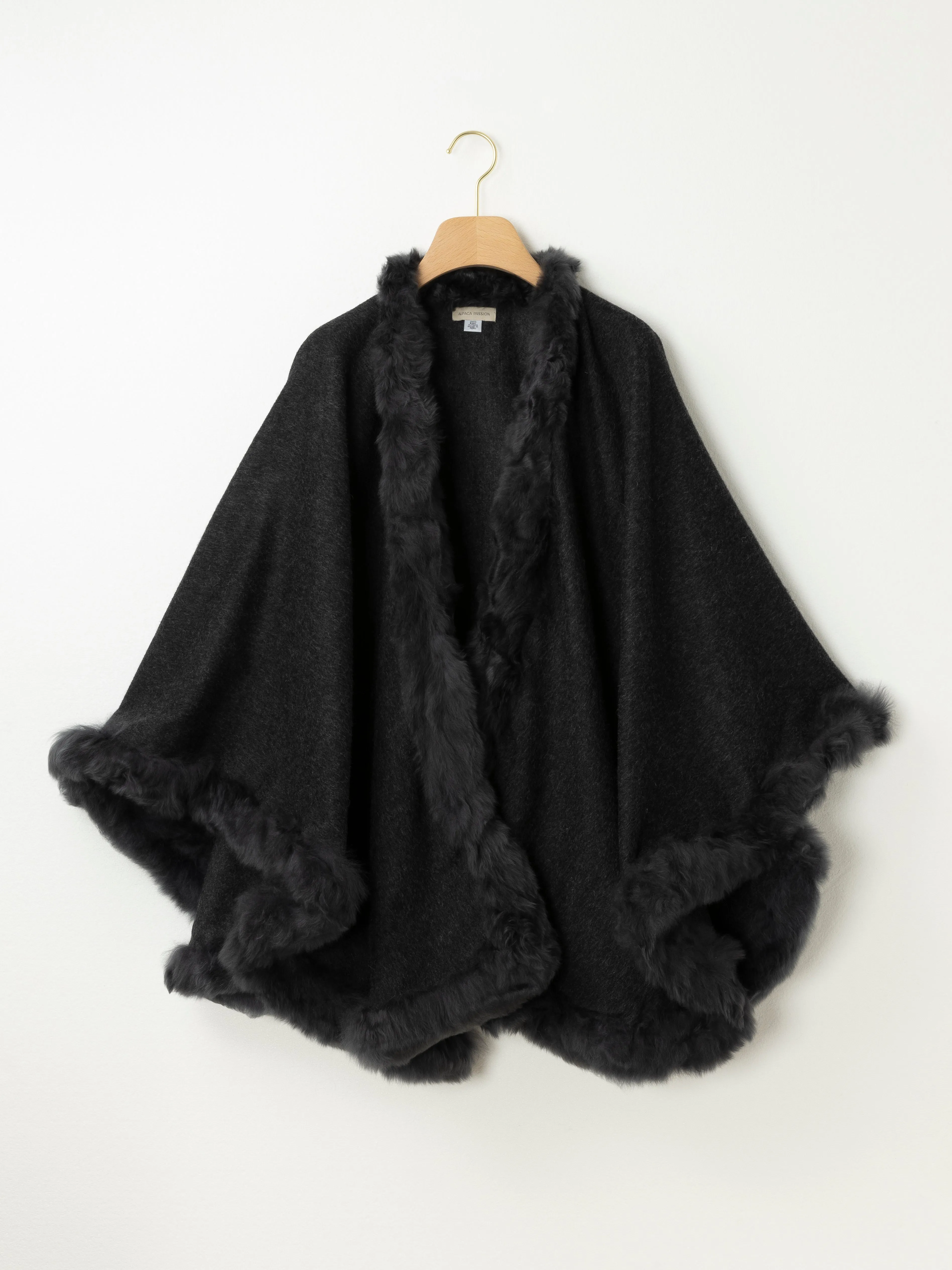 Fur Trim Baby Alpaca Cape