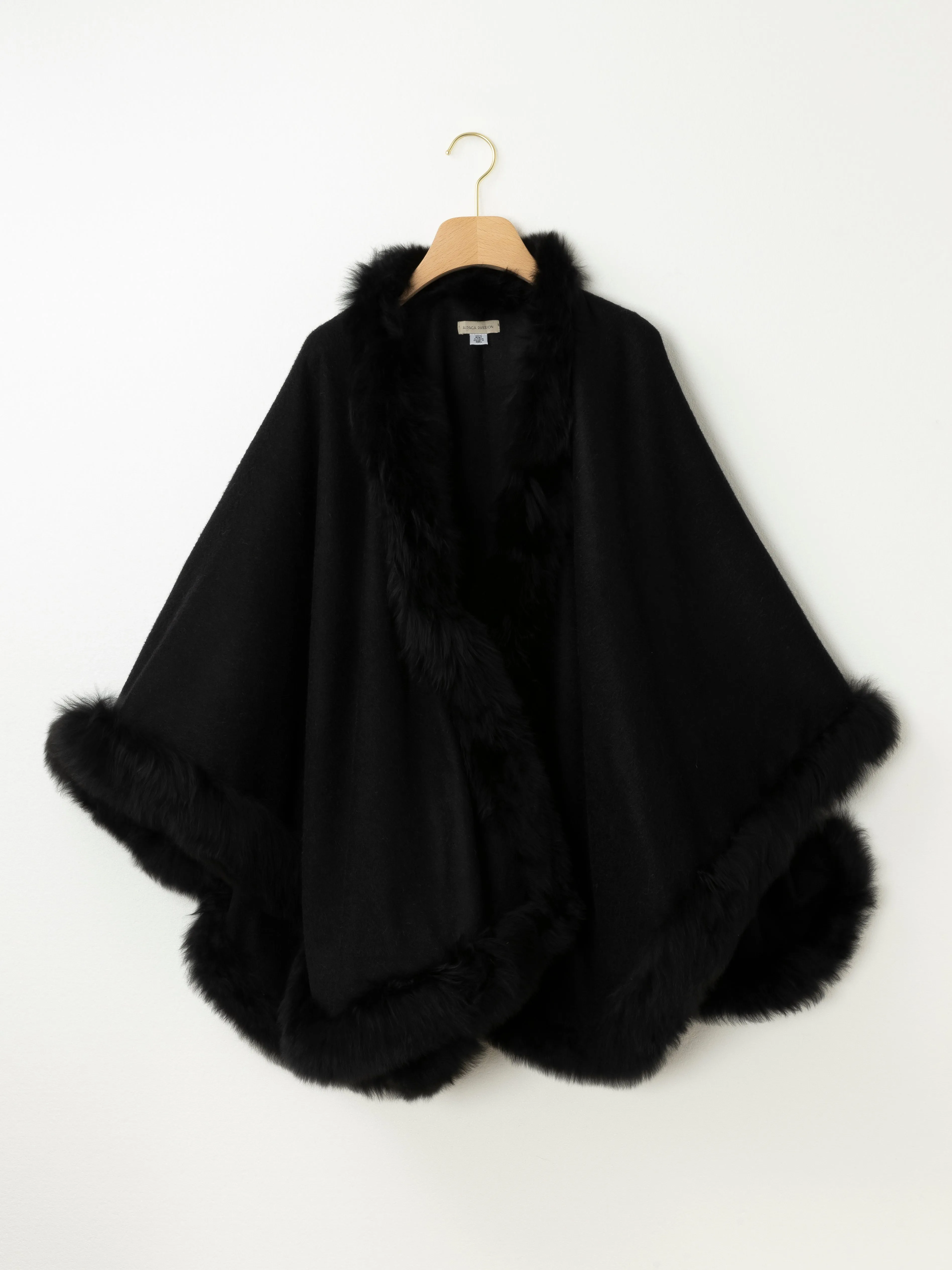 Fur Trim Baby Alpaca Cape