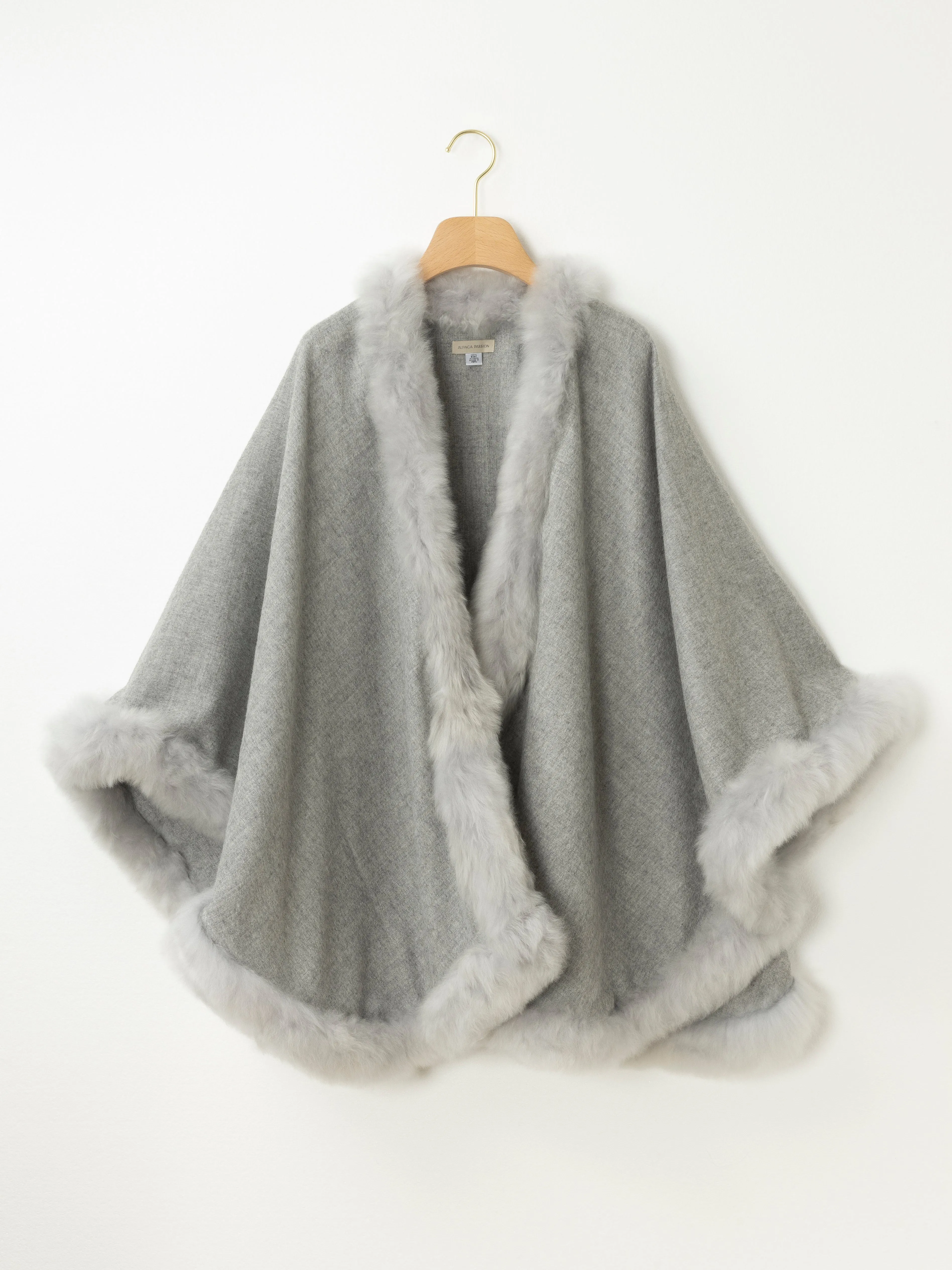 Fur Trim Baby Alpaca Cape