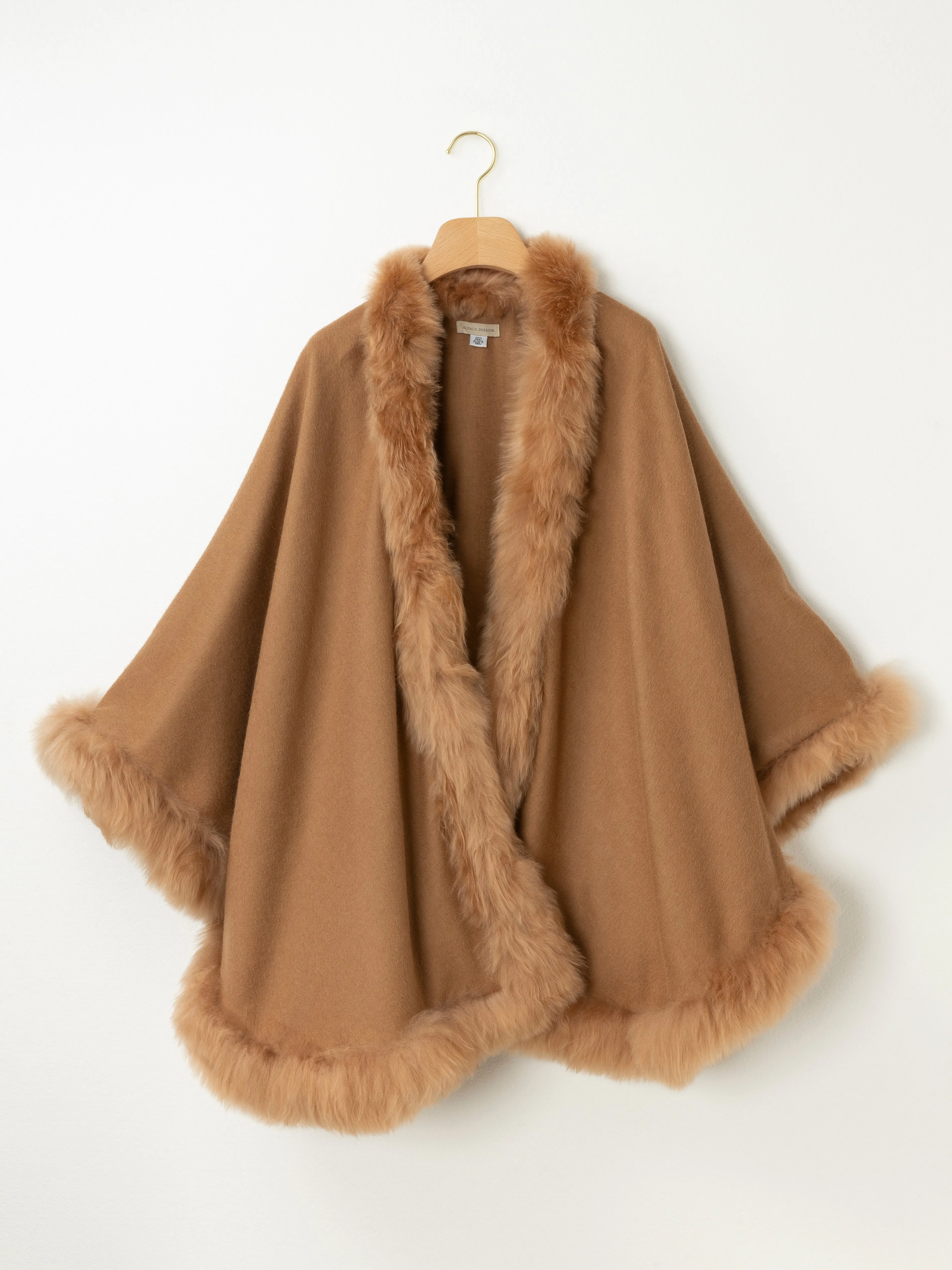 Fur Trim Baby Alpaca Cape