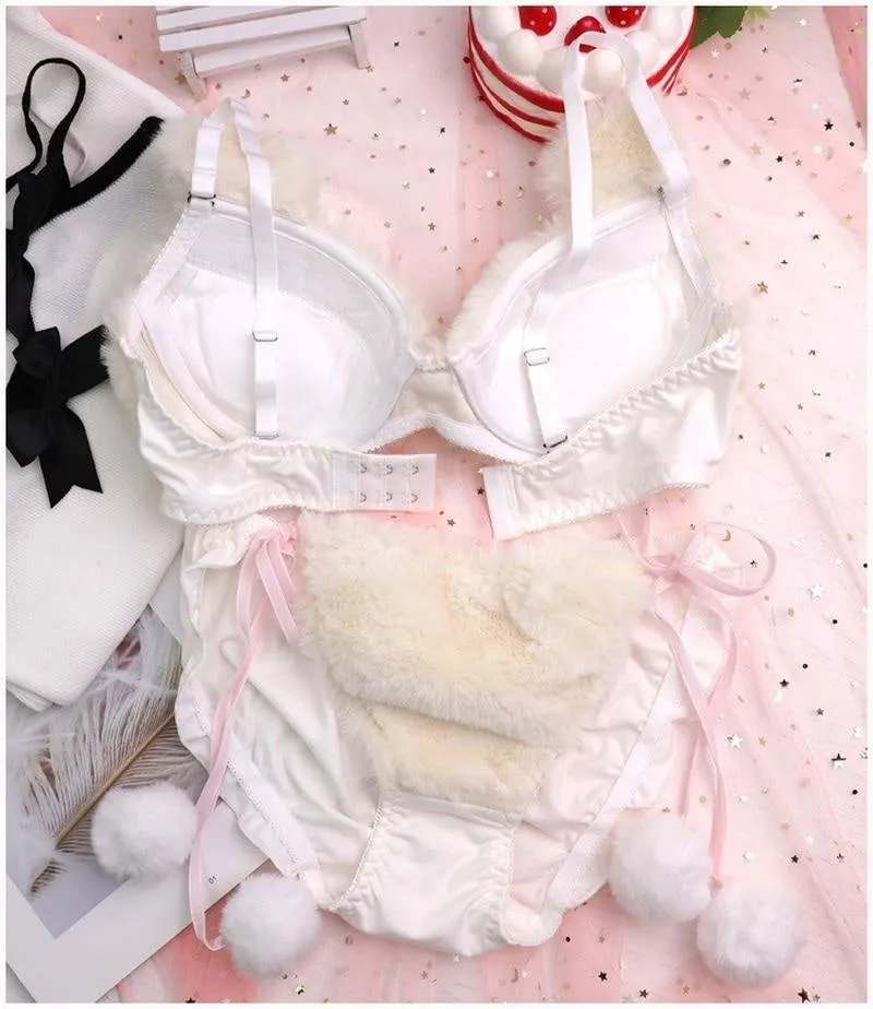 Fuzzy Teddy Bear Lingerie Set