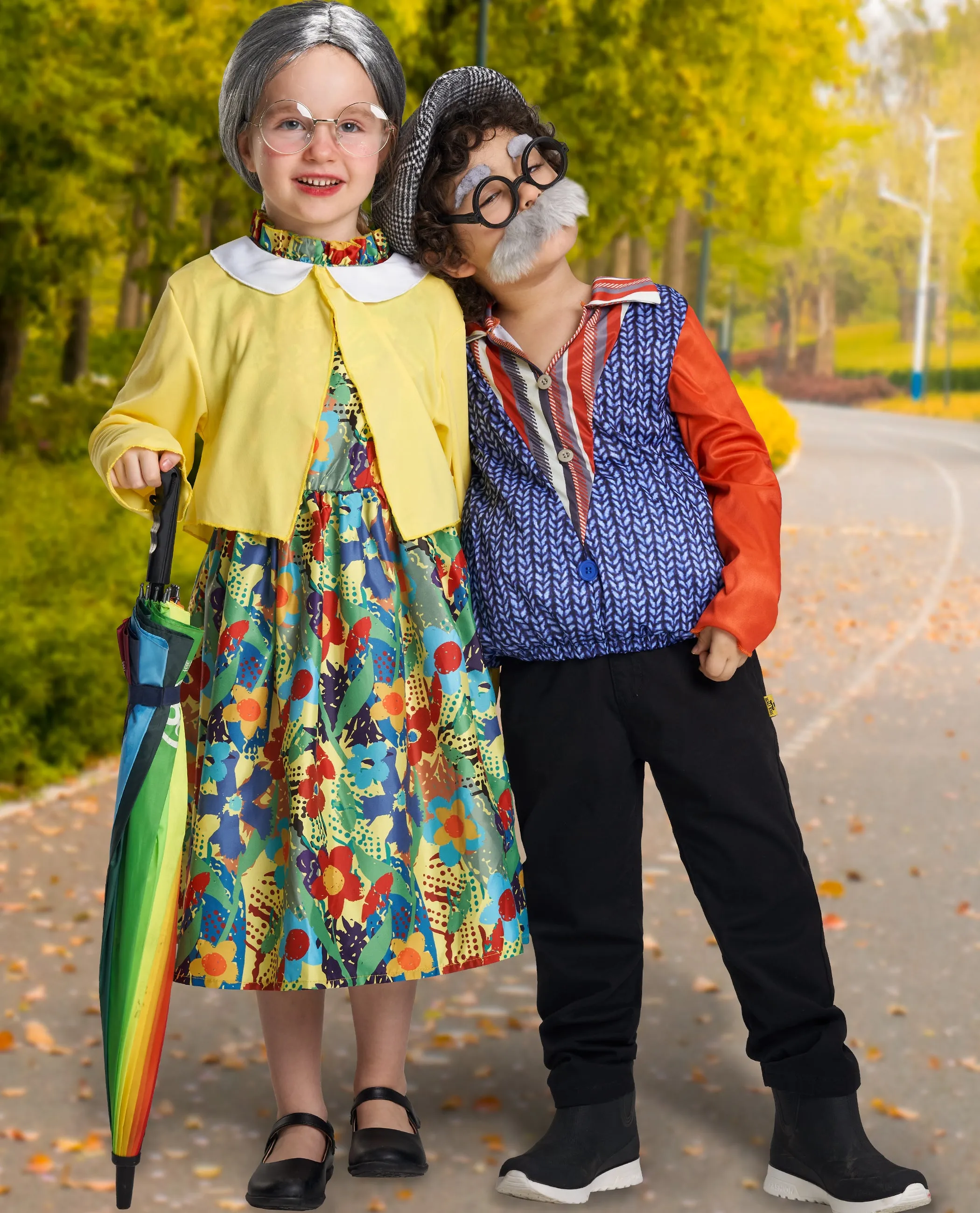 Girls 100th Day of School Costume Jacket Dress Wig Set