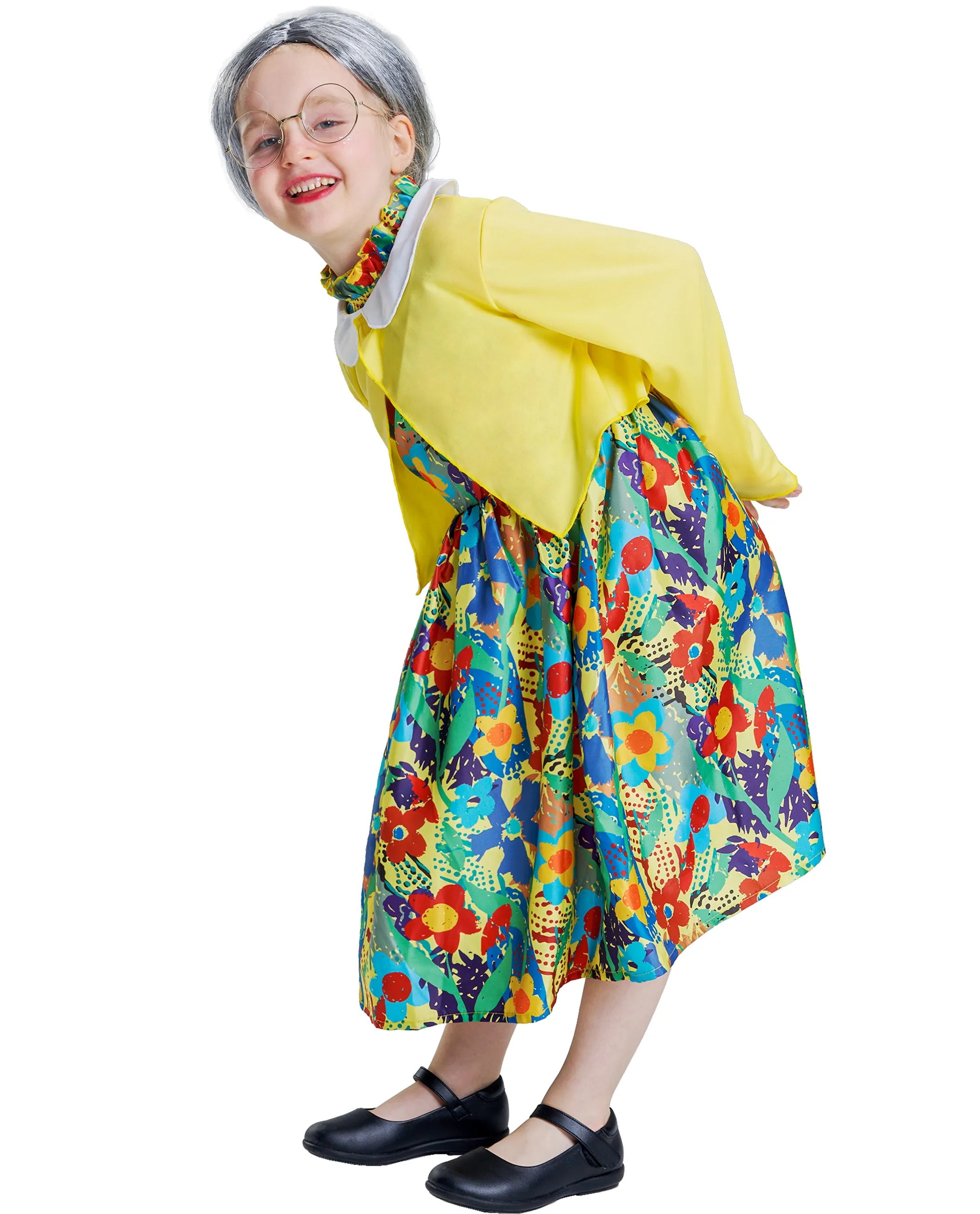 Girls 100th Day of School Costume Jacket Dress Wig Set