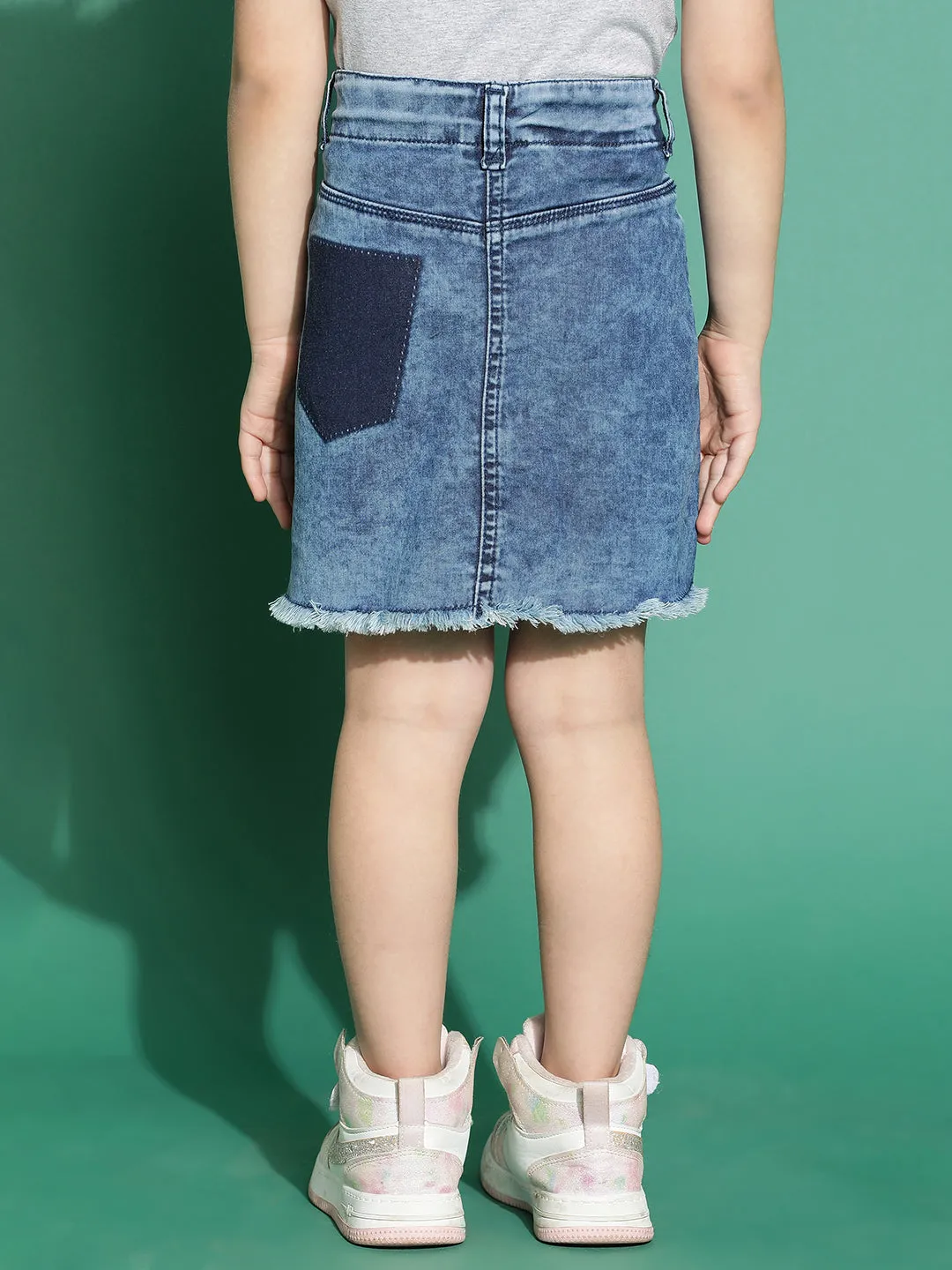 Girls Dark Blue Denim Skirt