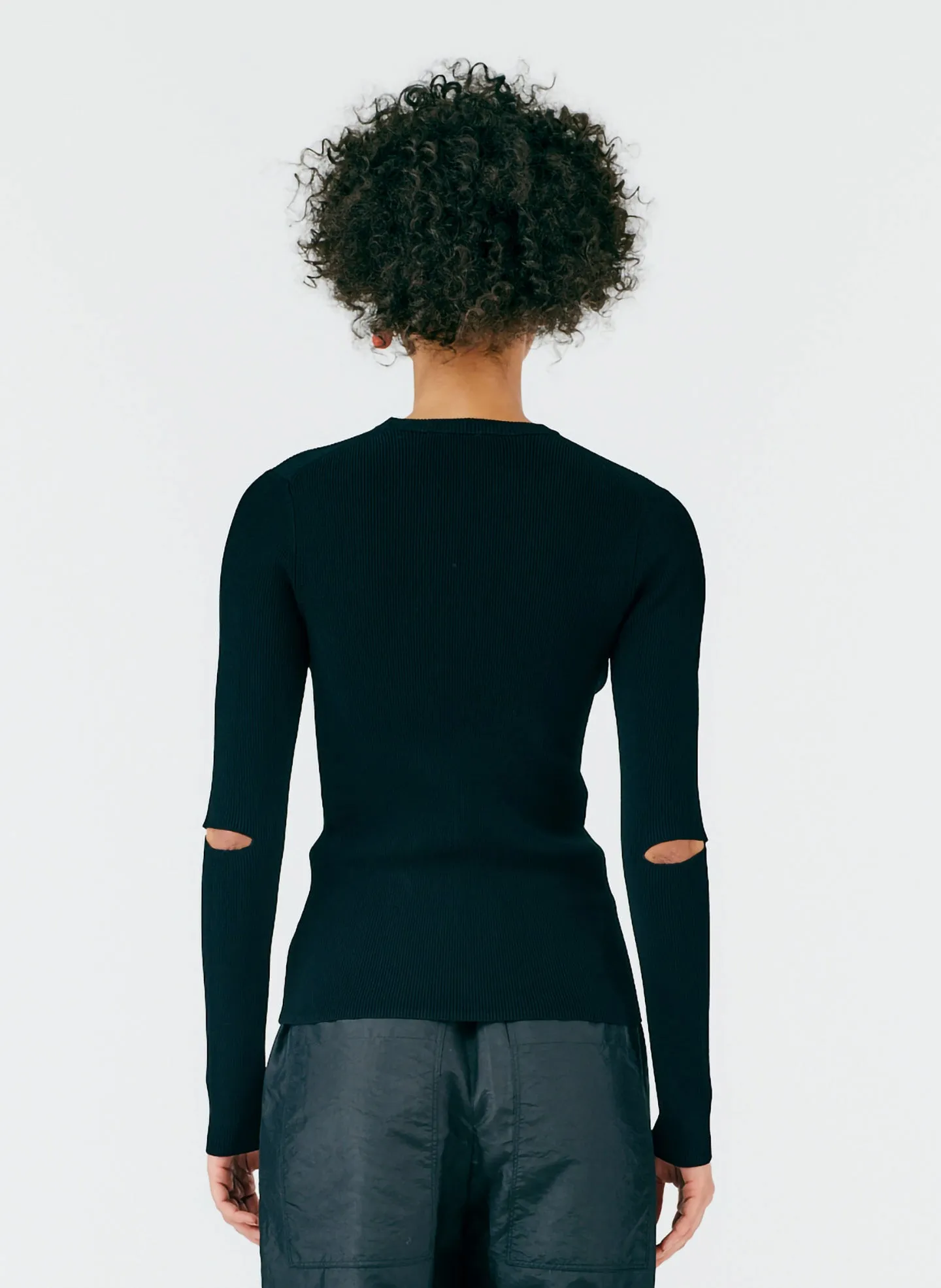 Giselle Slash Cutout Crewneck Pullover