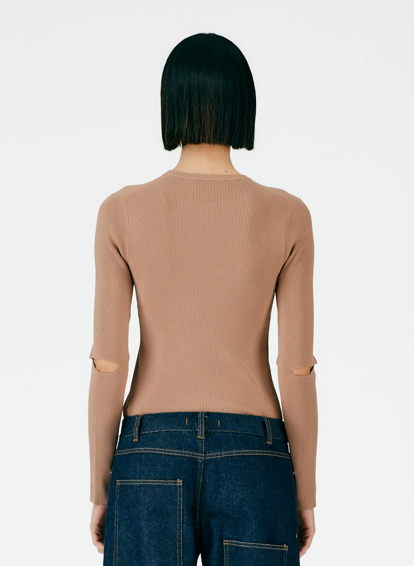 Giselle Slash Cutout Crewneck Pullover