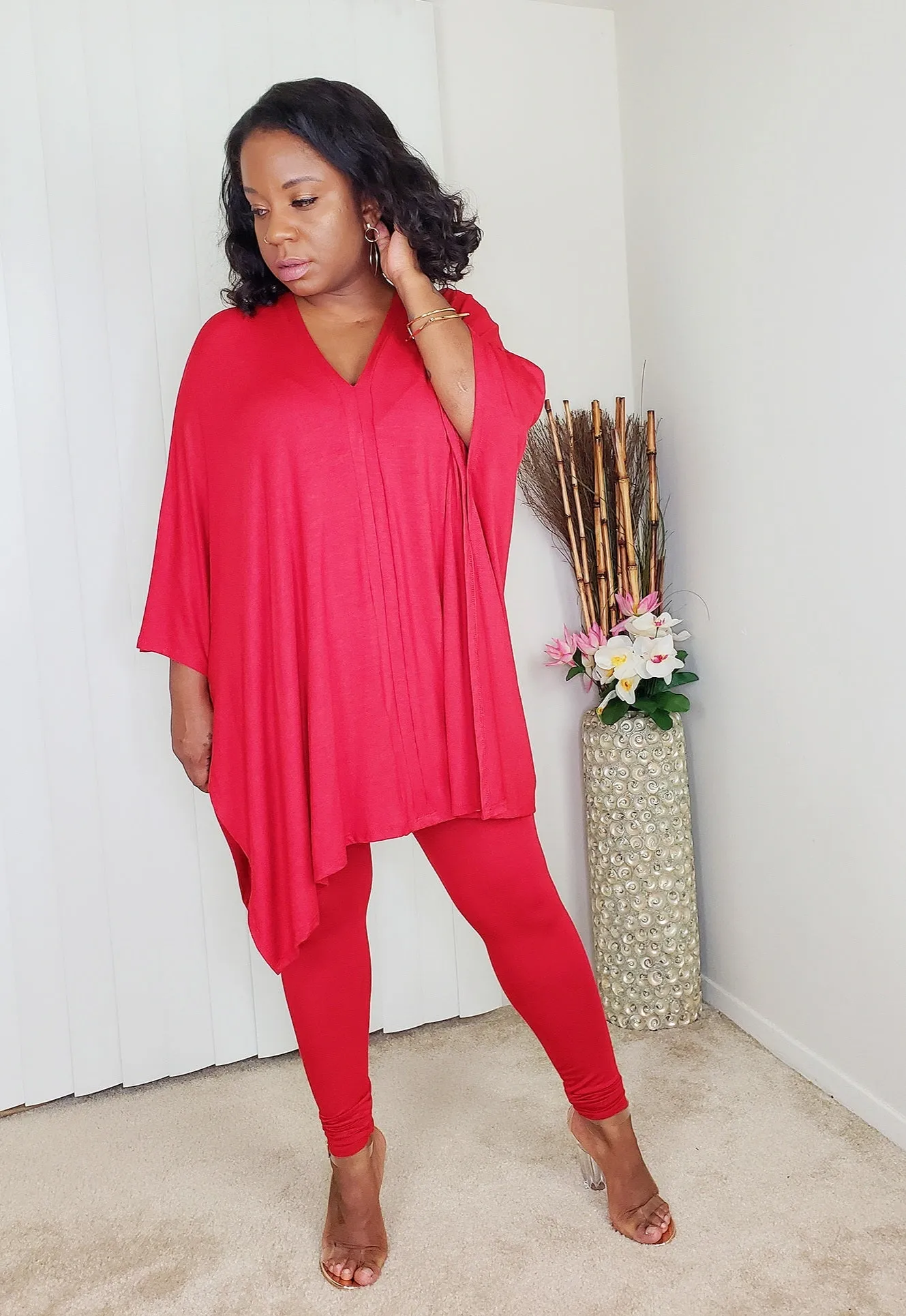 GOOD VIBE -  Cape Top Set (Red)