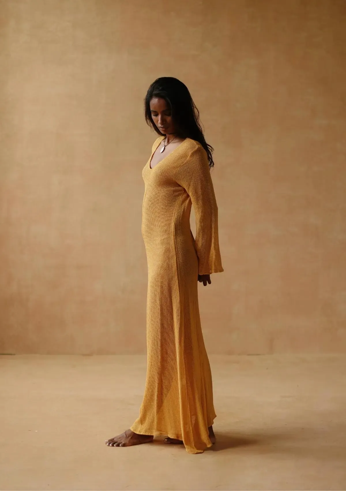 HALLIE MAXI DRESS - GOLDEN APRICOT