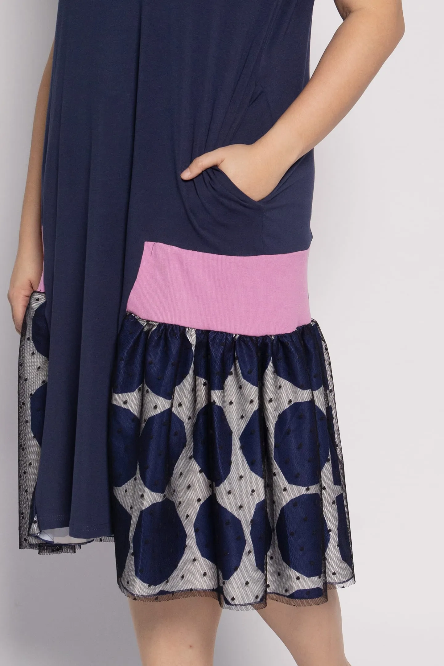 Harlow Dress in Blue Circles