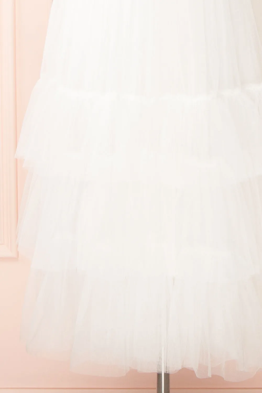 Ifaty White | Strapless Tulle Midi Dress