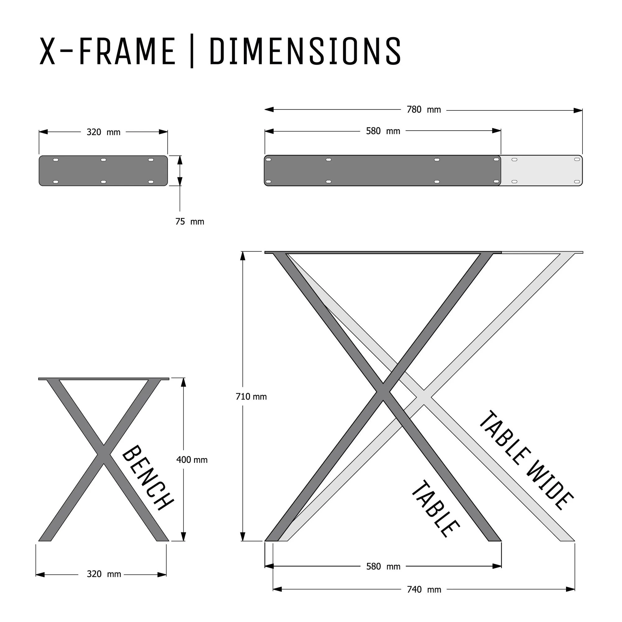 Industrial Box Section Legs