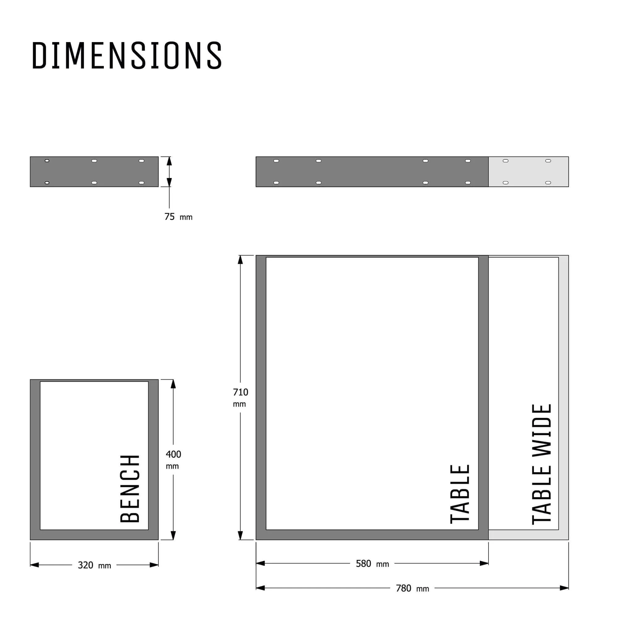 Industrial Box Section Legs