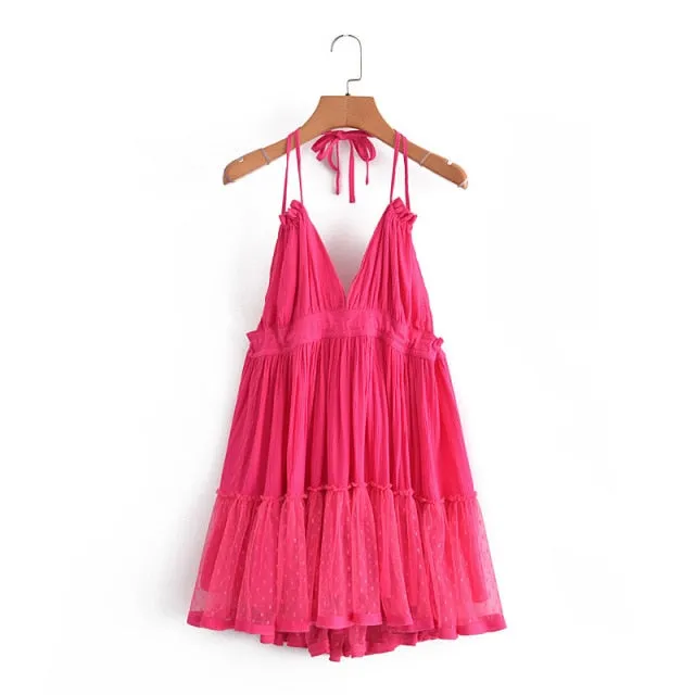 Isabelle Lace Up Backless Summer Boho Dress