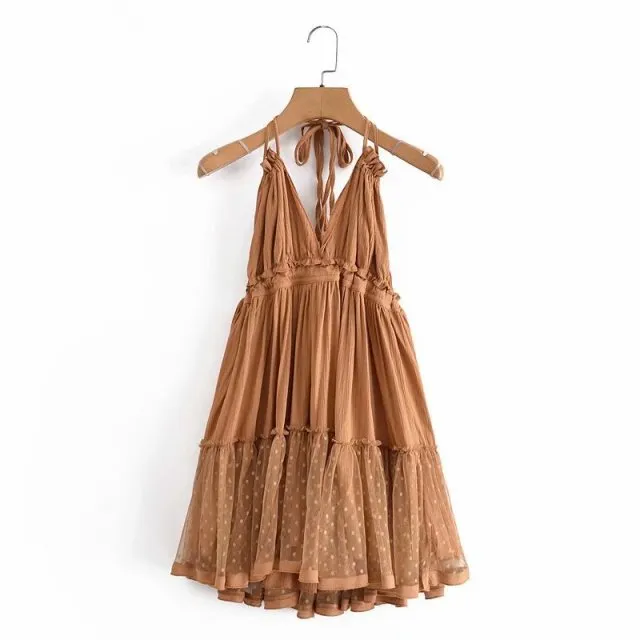 Isabelle Lace Up Backless Summer Boho Dress