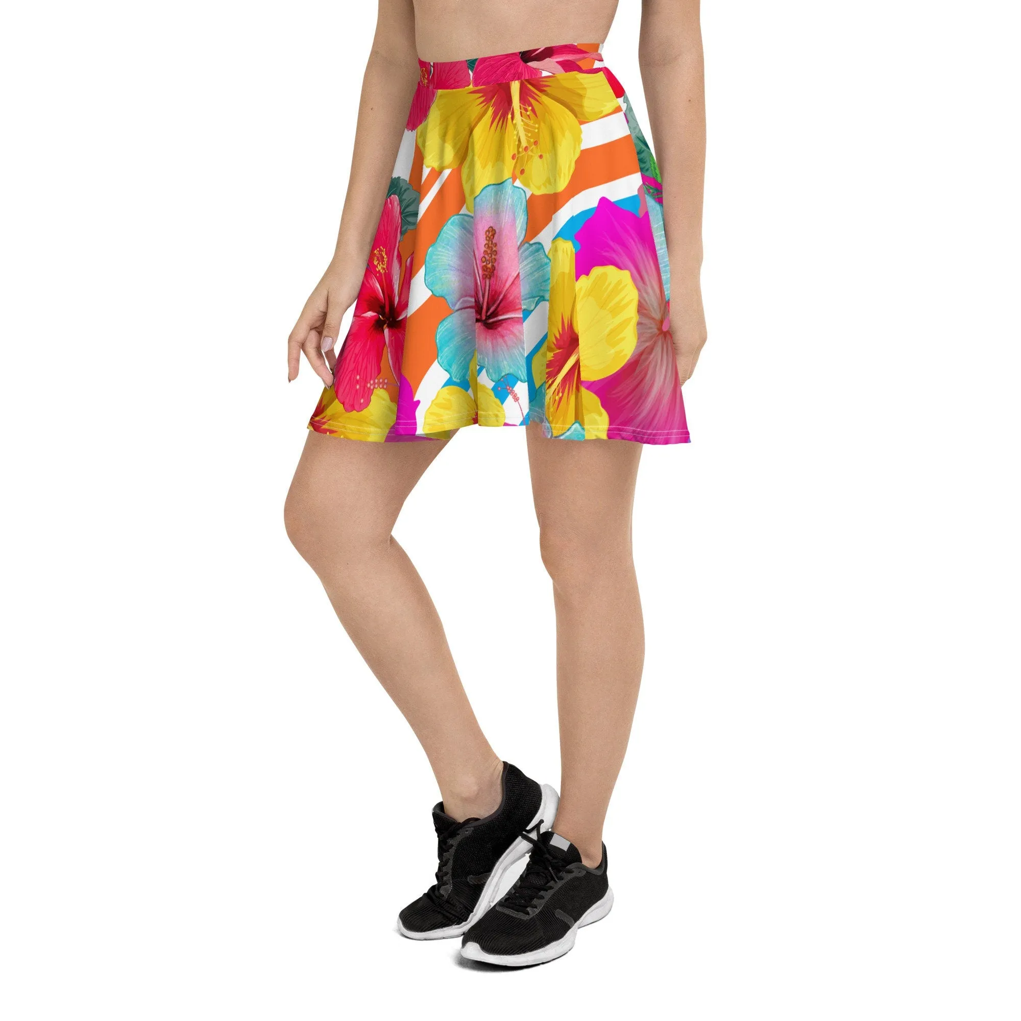 ISLAND FLOWERS SKATER SKIRT