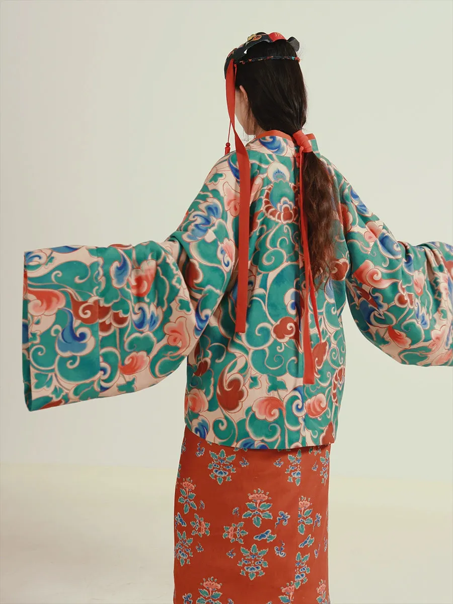 Ji Xiang 吉祥 Auspicious Modernized WeiJin Cotton Danyi Robe & Ruqun Set