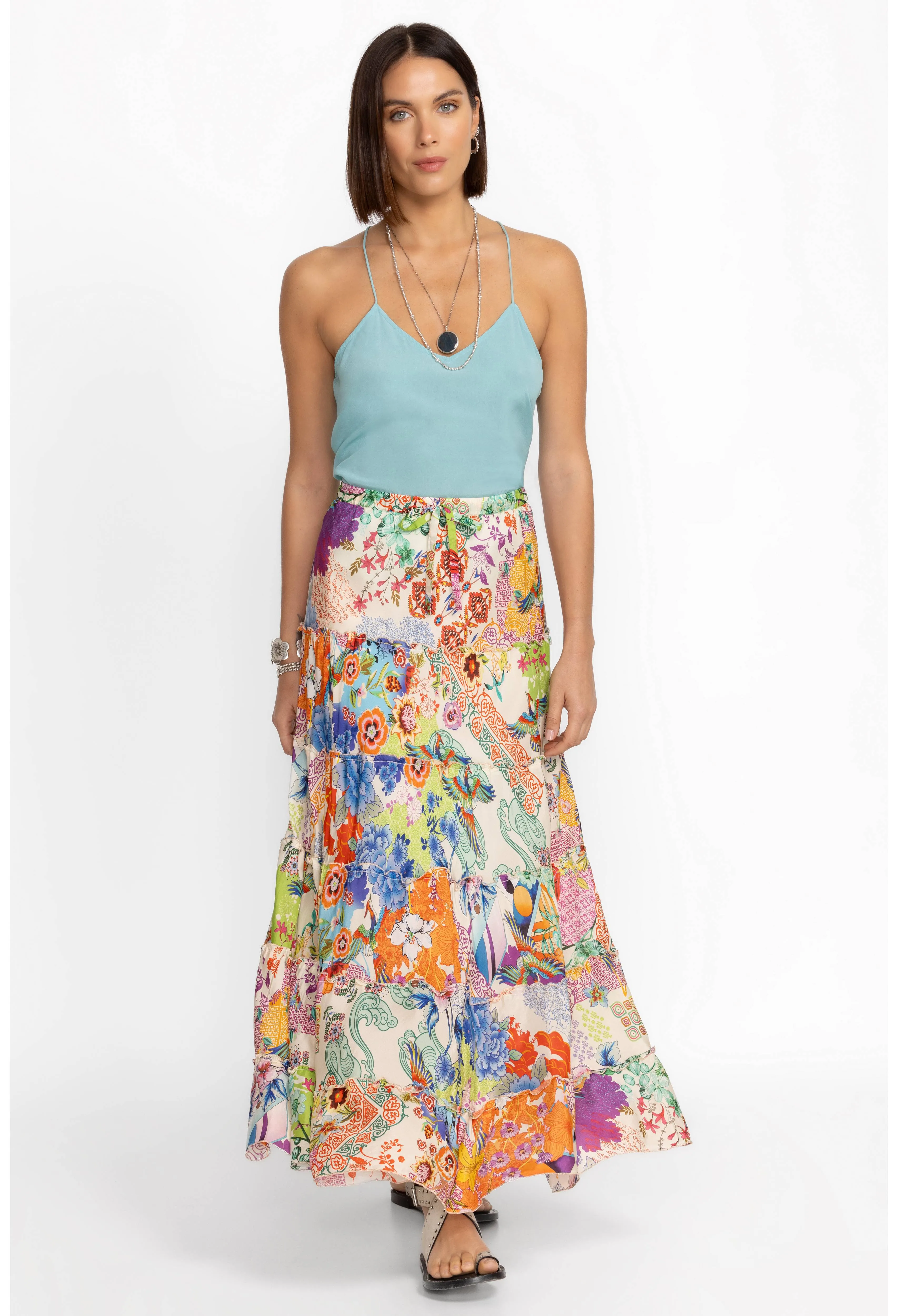 Johnny Was Sebrina Tierd Skirt in Mc Dreamer Print