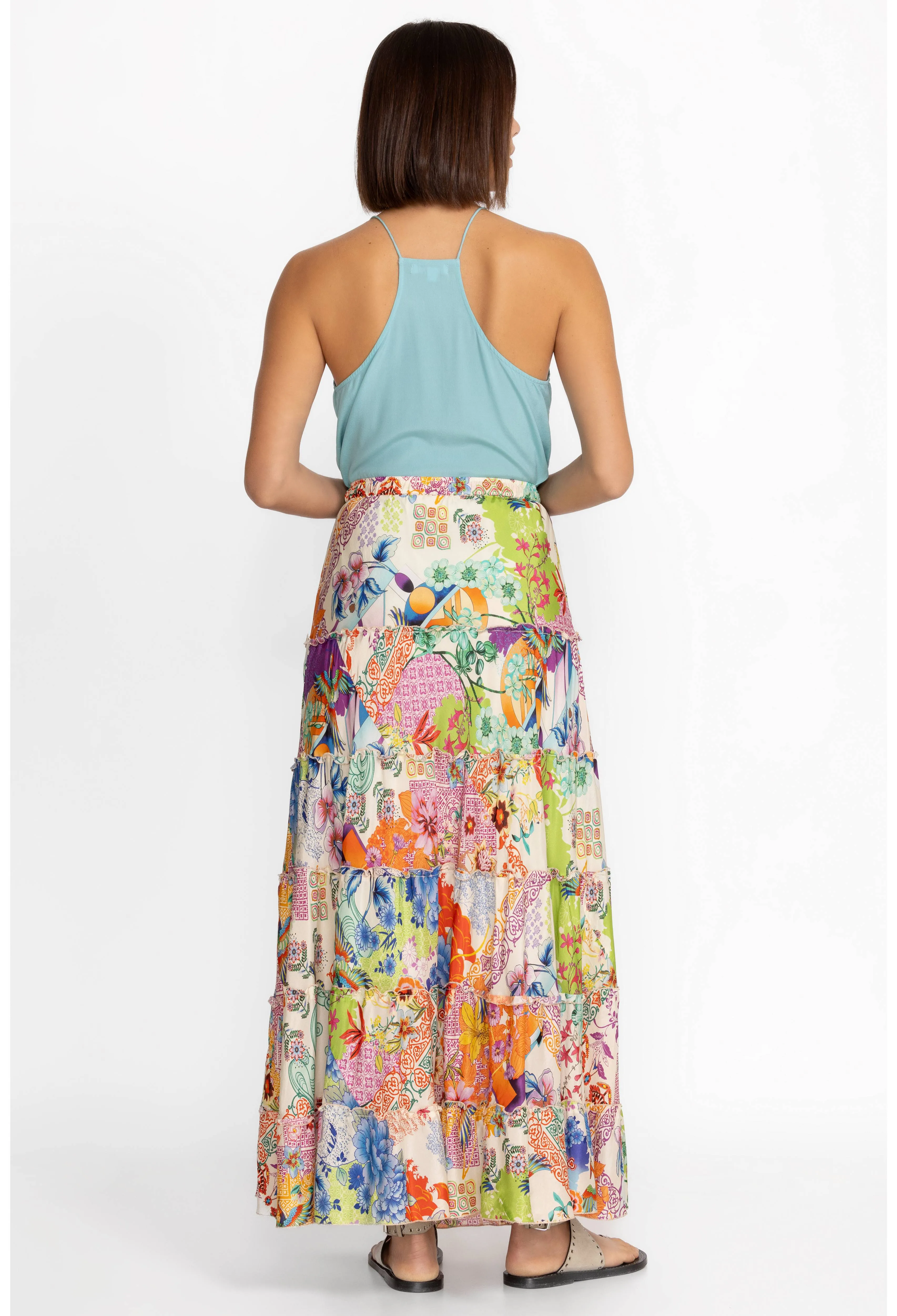 Johnny Was Sebrina Tierd Skirt in Mc Dreamer Print