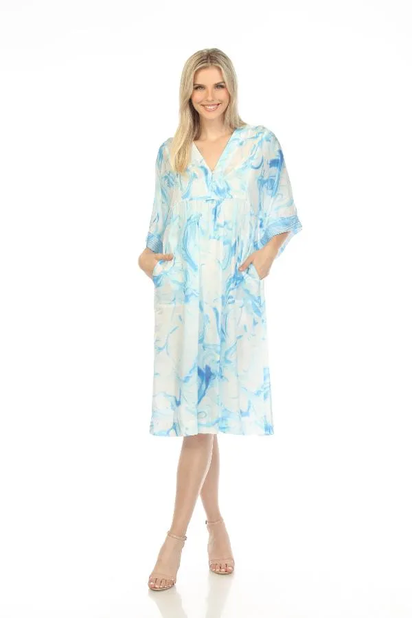 Johnny Was Workshop Marble Ocean Kimono Slip Dress Boho Chic W31422