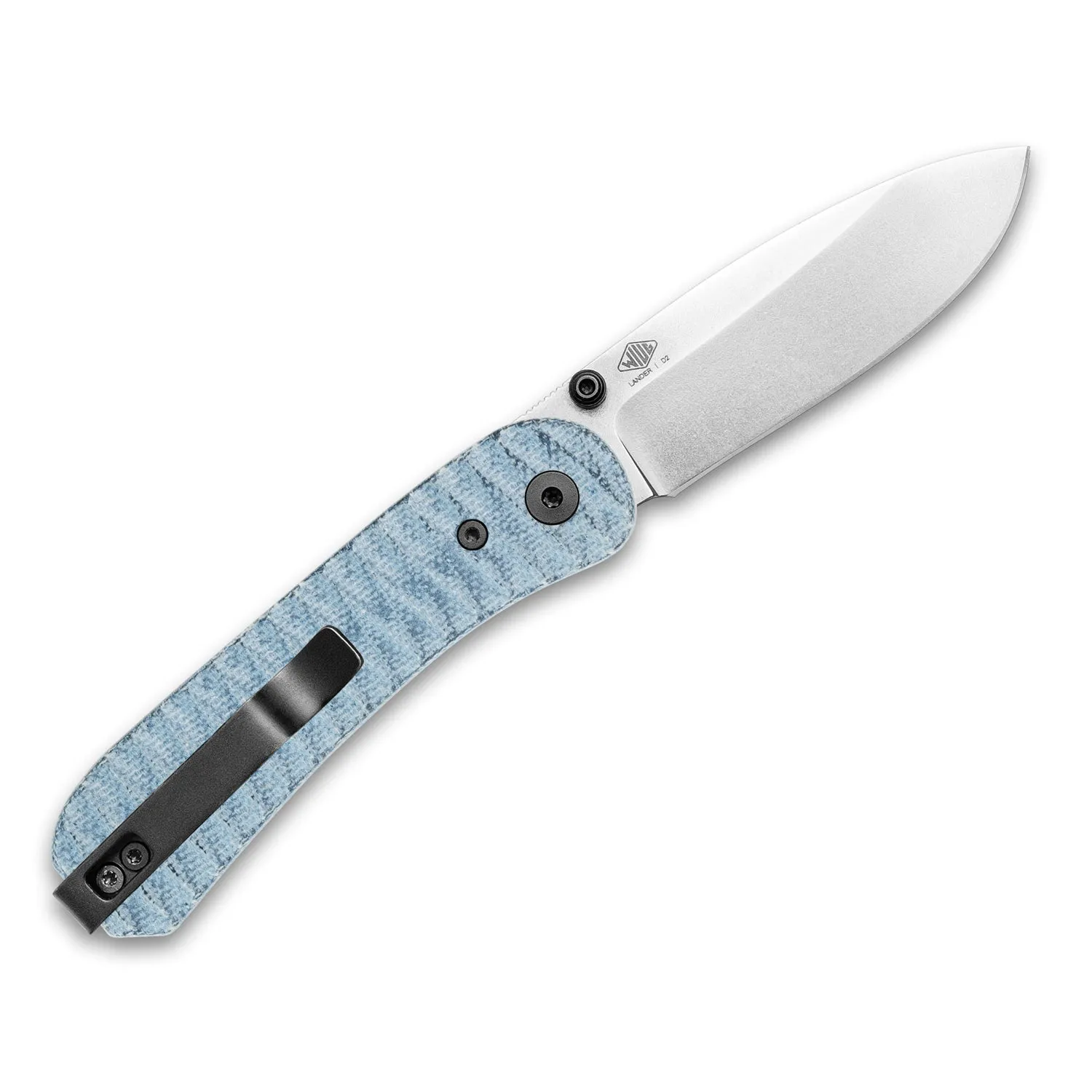 Knafs x Barnescraft Lander 1 Scales - Anso Blue Denim Canvas Micarta