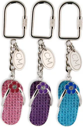 KRCM03 Key Ring Stained Glass Flip Flop Cape May