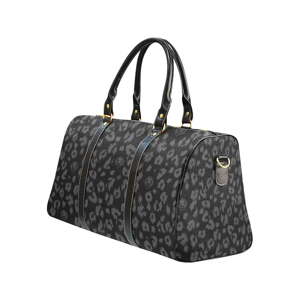 Leopard Print Black Large Travel Bag