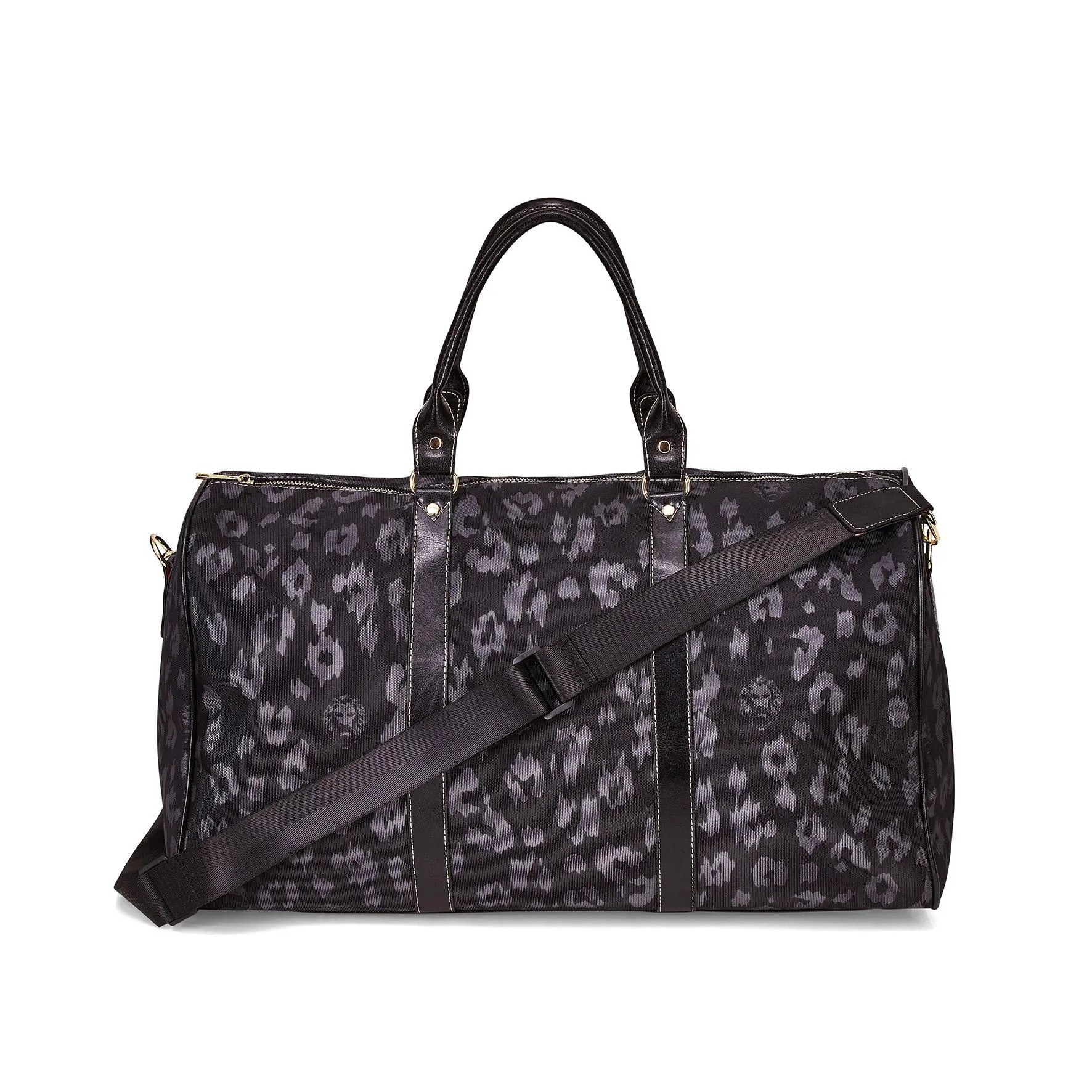 Leopard Print Black Large Travel Bag