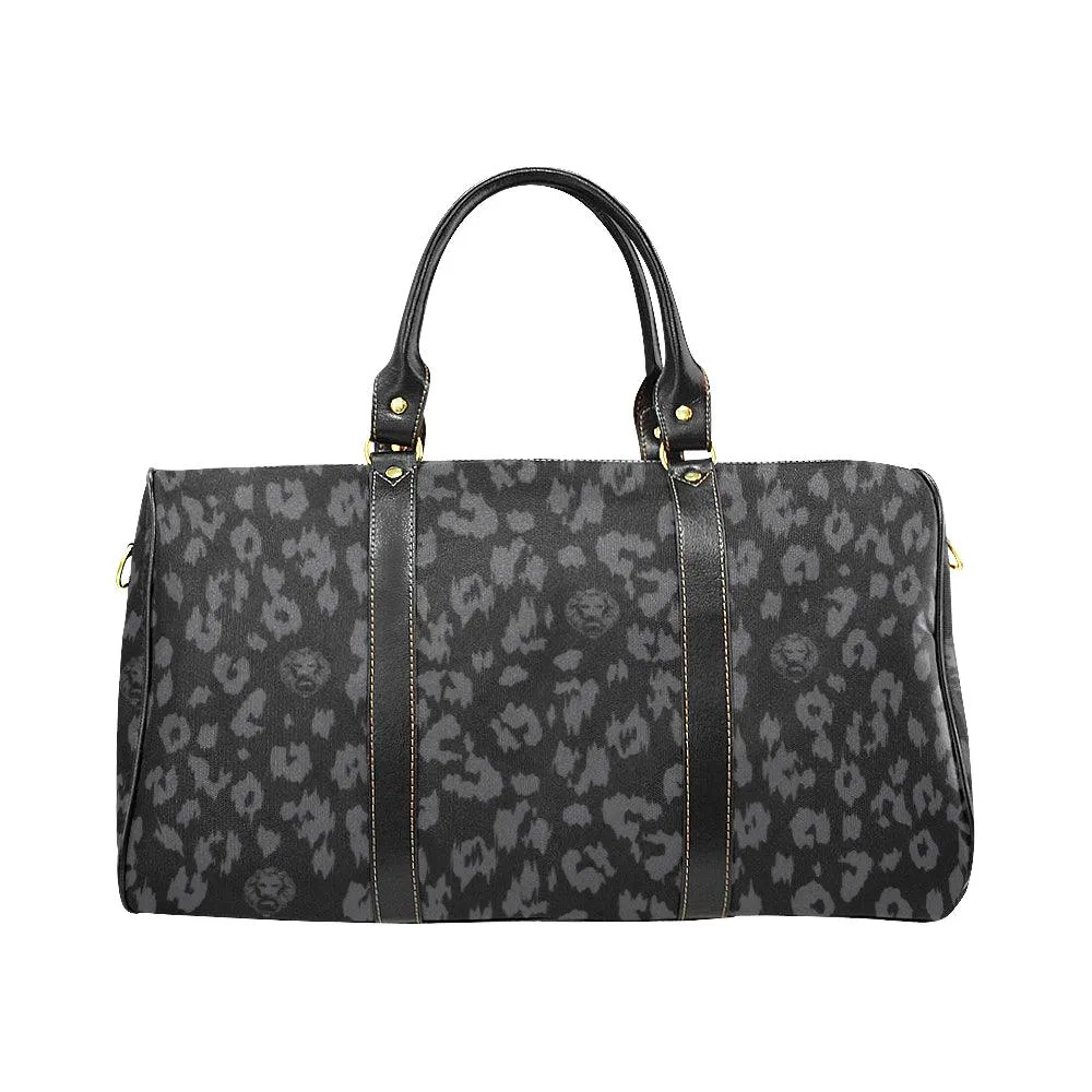 Leopard Print Black Large Travel Bag