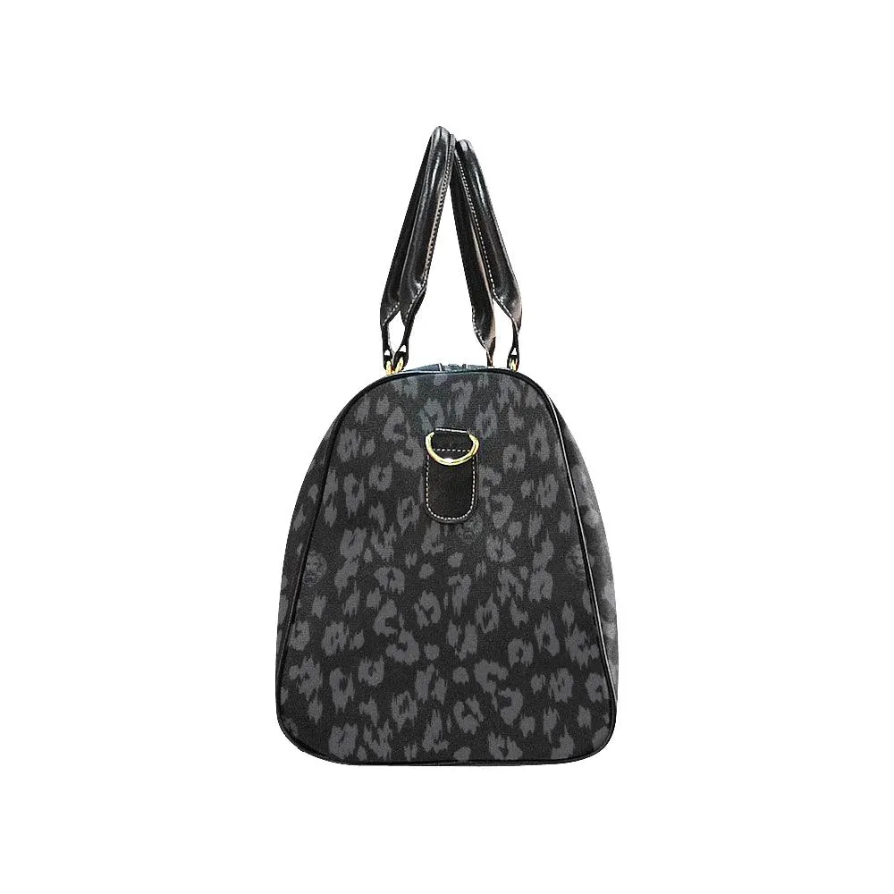 Leopard Print Black Large Travel Bag