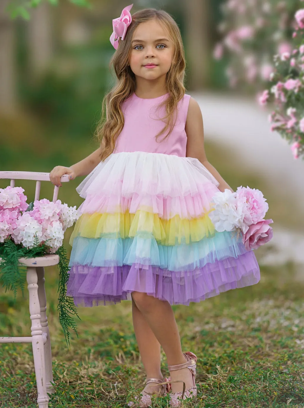 Little Cupcake Rainbow Layered Dress