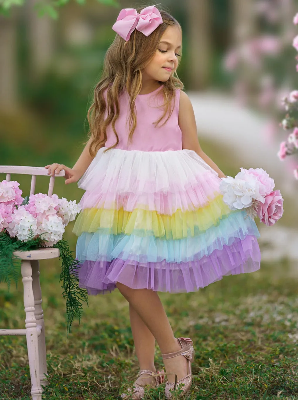 Little Cupcake Rainbow Layered Dress