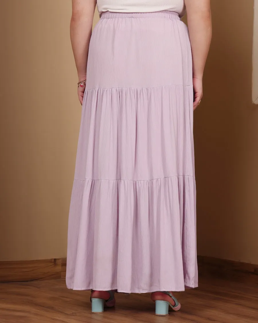 Long Solid Pleated Skirt