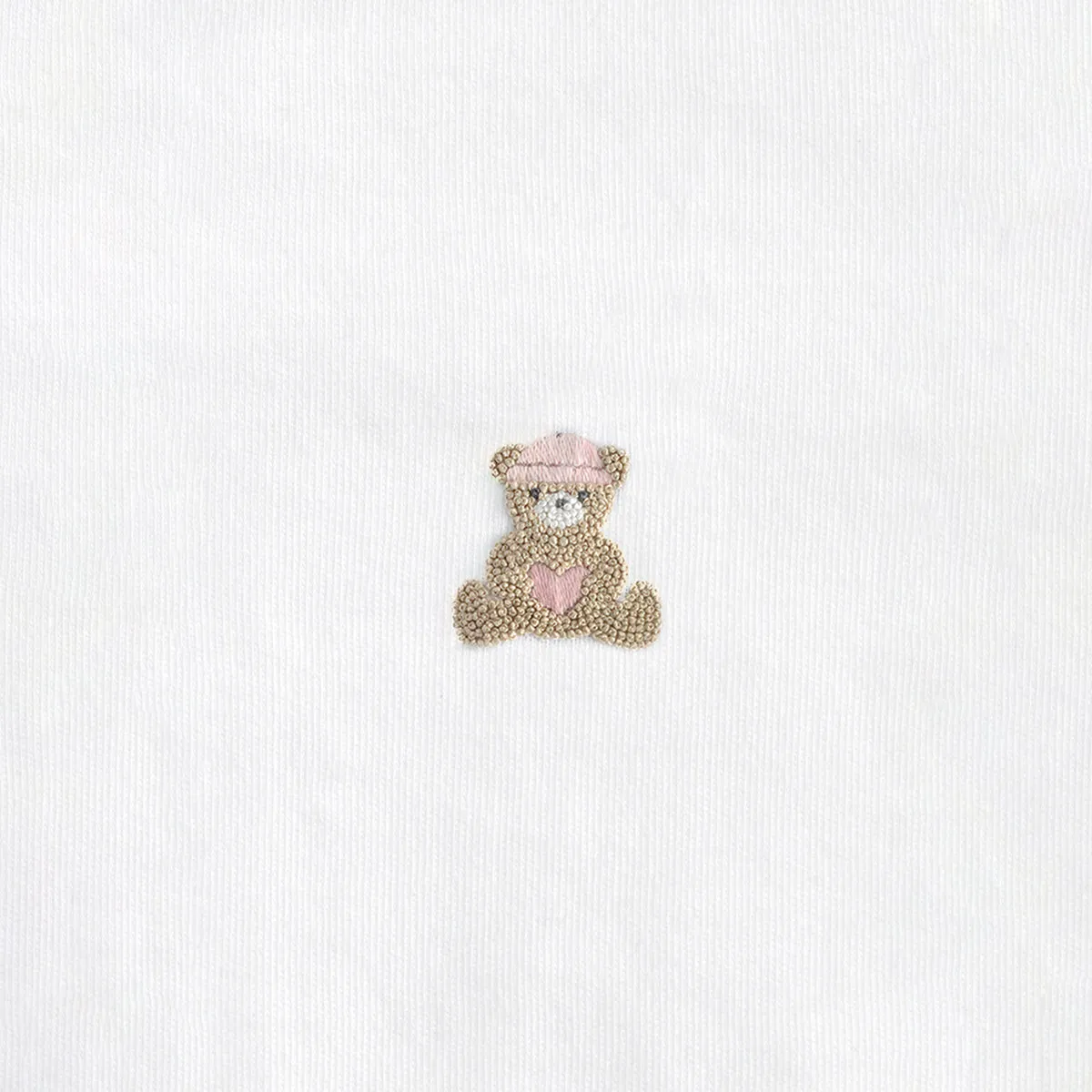 Love Teddy Embroidery Footie | Baby Girl