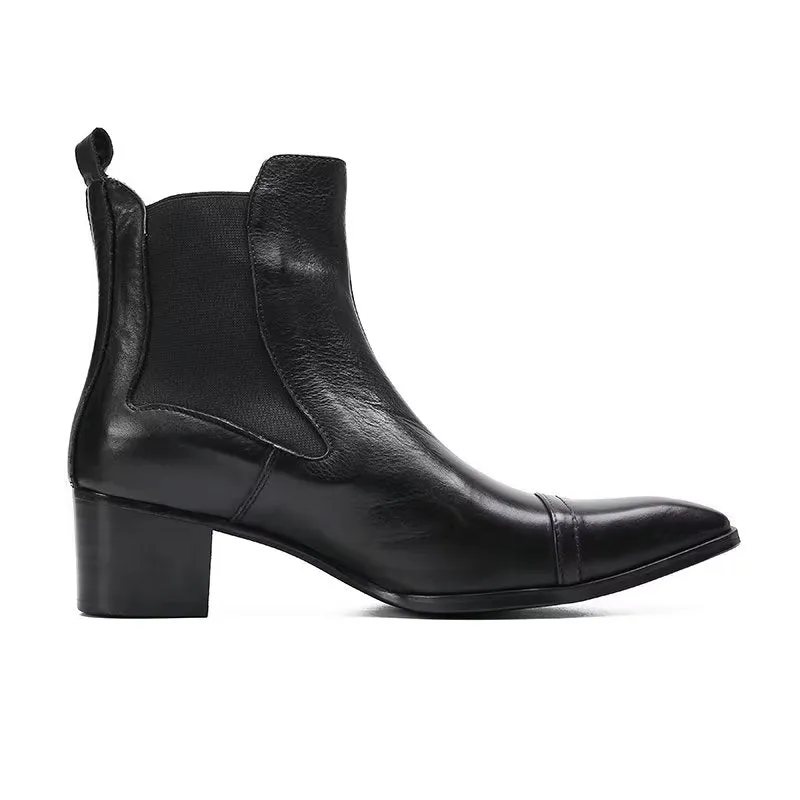 Luxe Croc-Texture Leather Statement Dress Boots