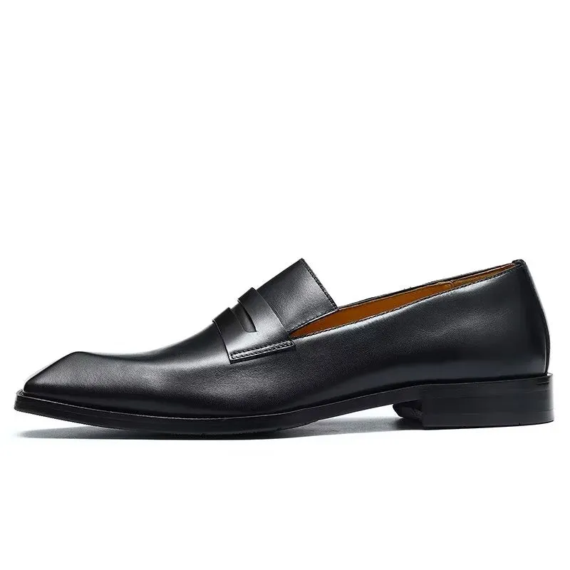 LuxeLeather Embossed Slip On Dress Shoes