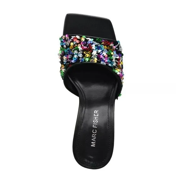 Marc Fisher Women's Danria Sequin Stiletto Heel Dress Slip-on Sandals