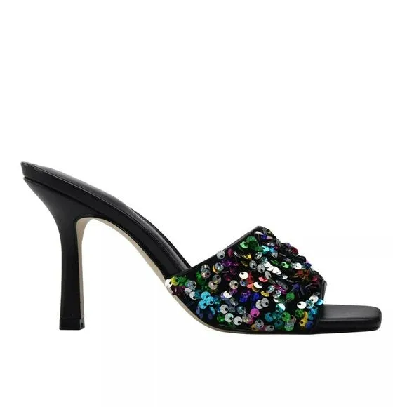 Marc Fisher Women's Danria Sequin Stiletto Heel Dress Slip-on Sandals