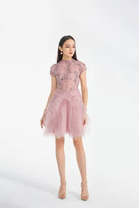 Margaret Layered Sequin Organza Mini Dress