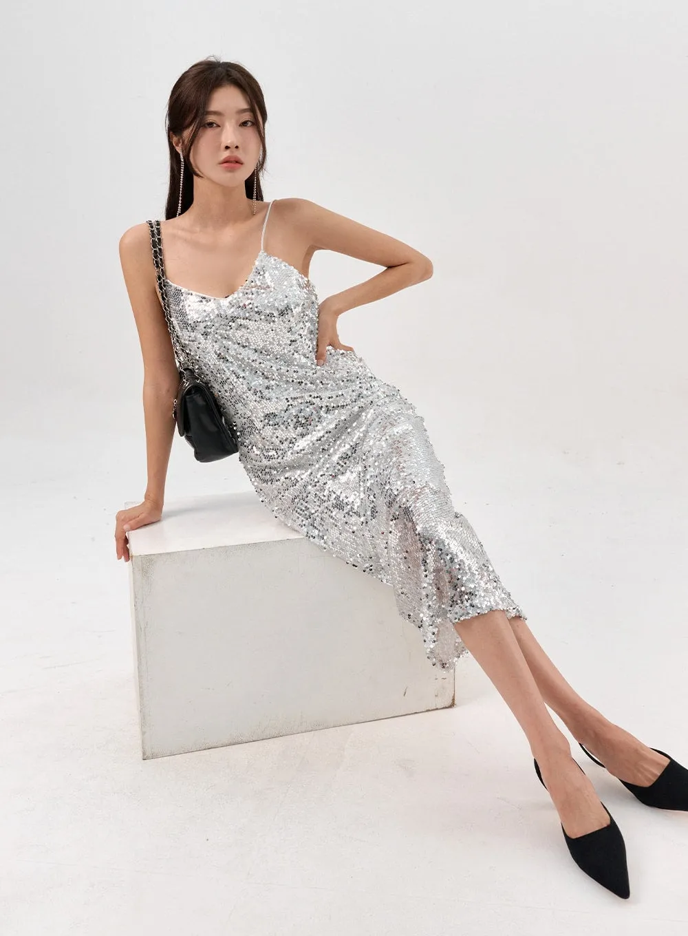 Metallic Slip Dress IO310