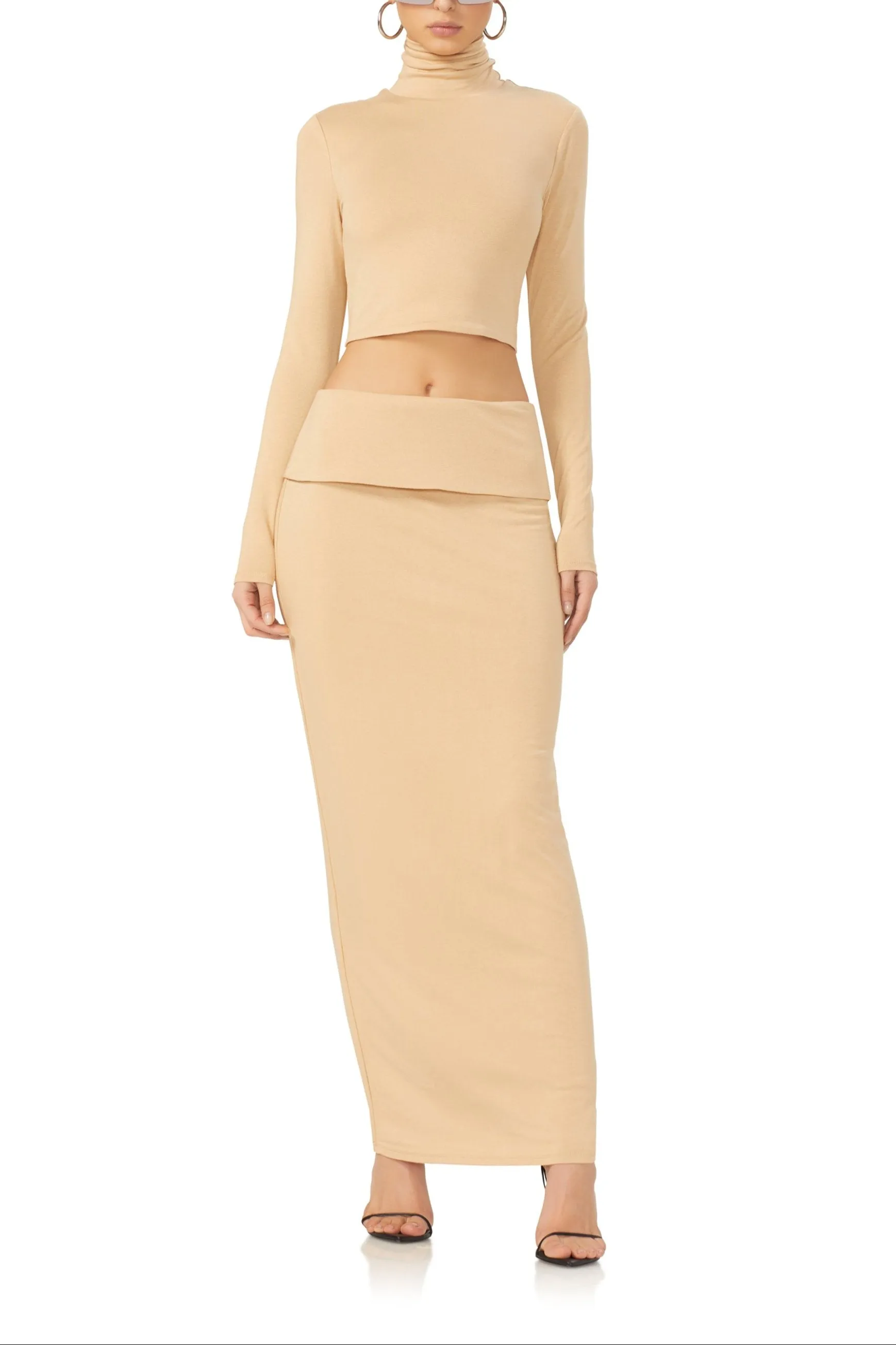 Micaela Crop Turtleneck - Praline