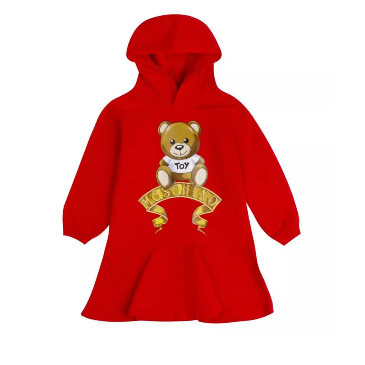 Moschino Kids Red Hooded Dress