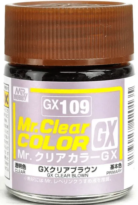 Mr. Hobby GX109 Mr. Clear Color GX Clear Brown Lacquer Paint 18ml